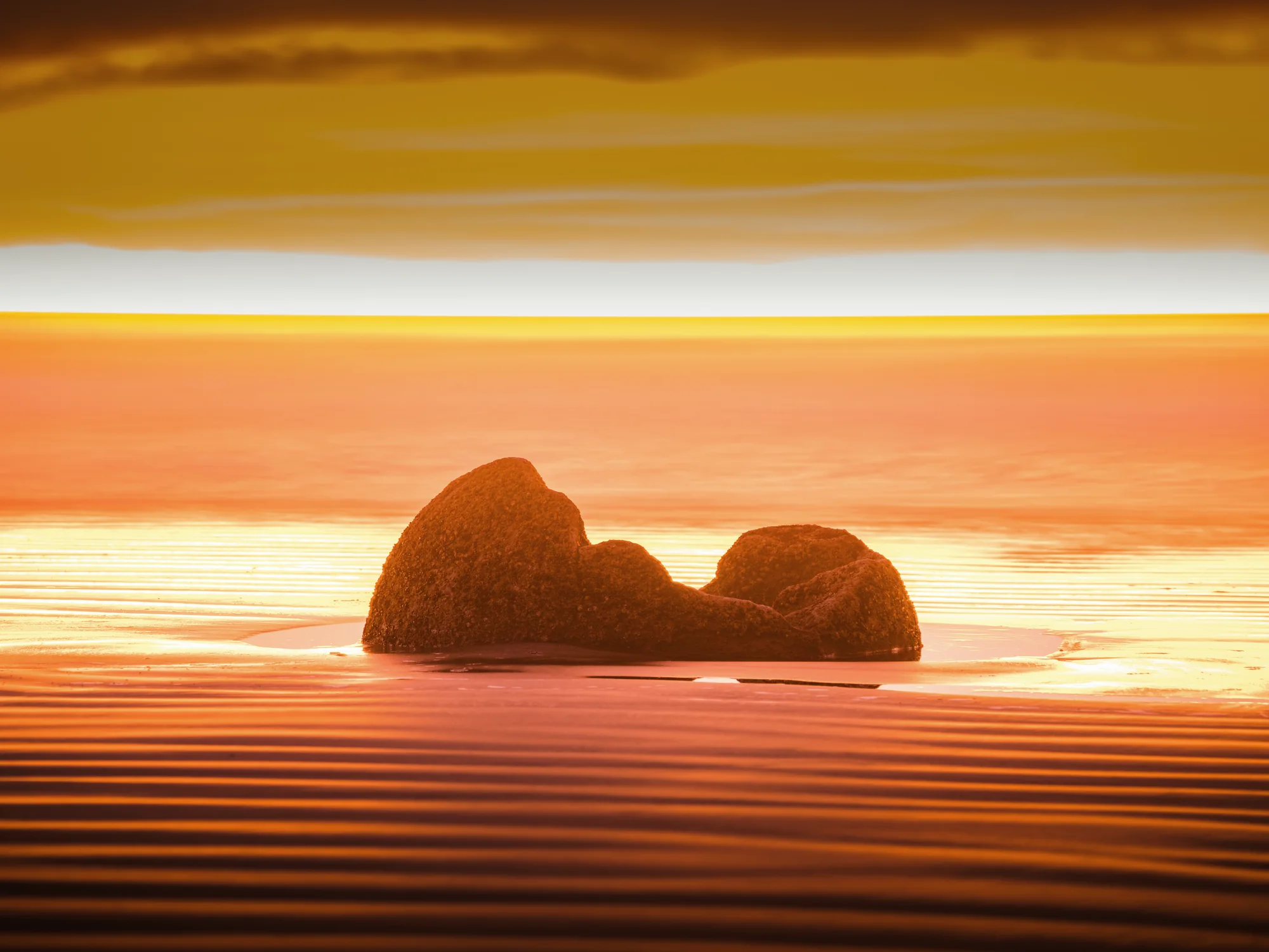 Moeraki Boulders at sunrise.