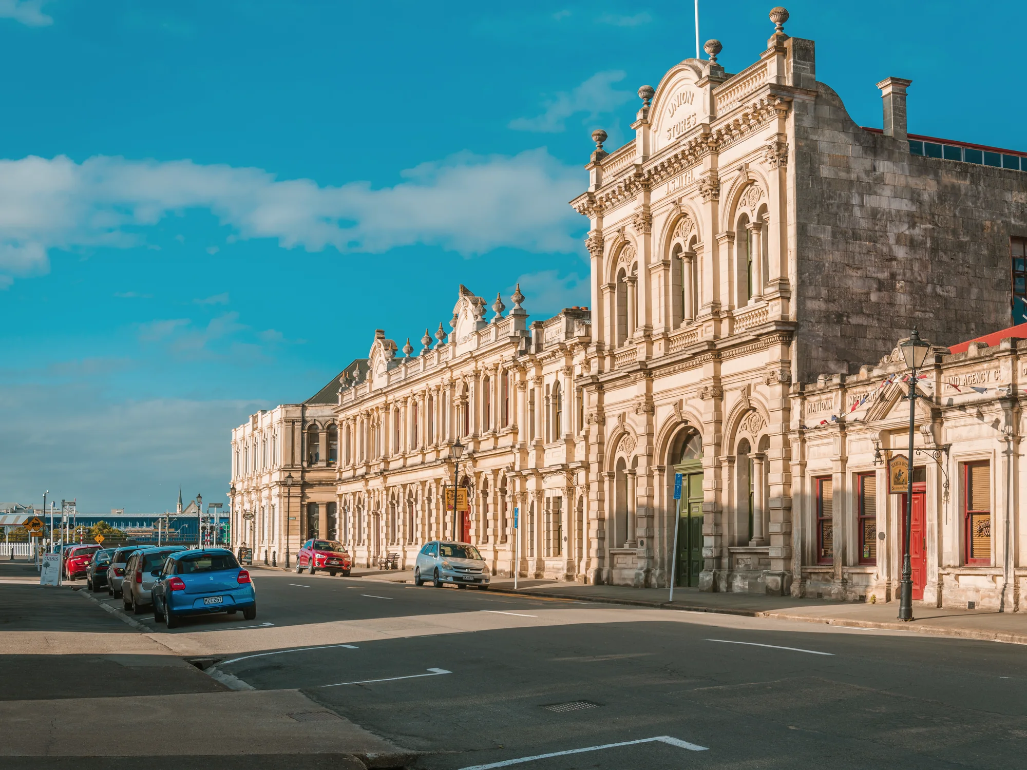 Limestone façades in Oamaru’s Victorian Precinct.