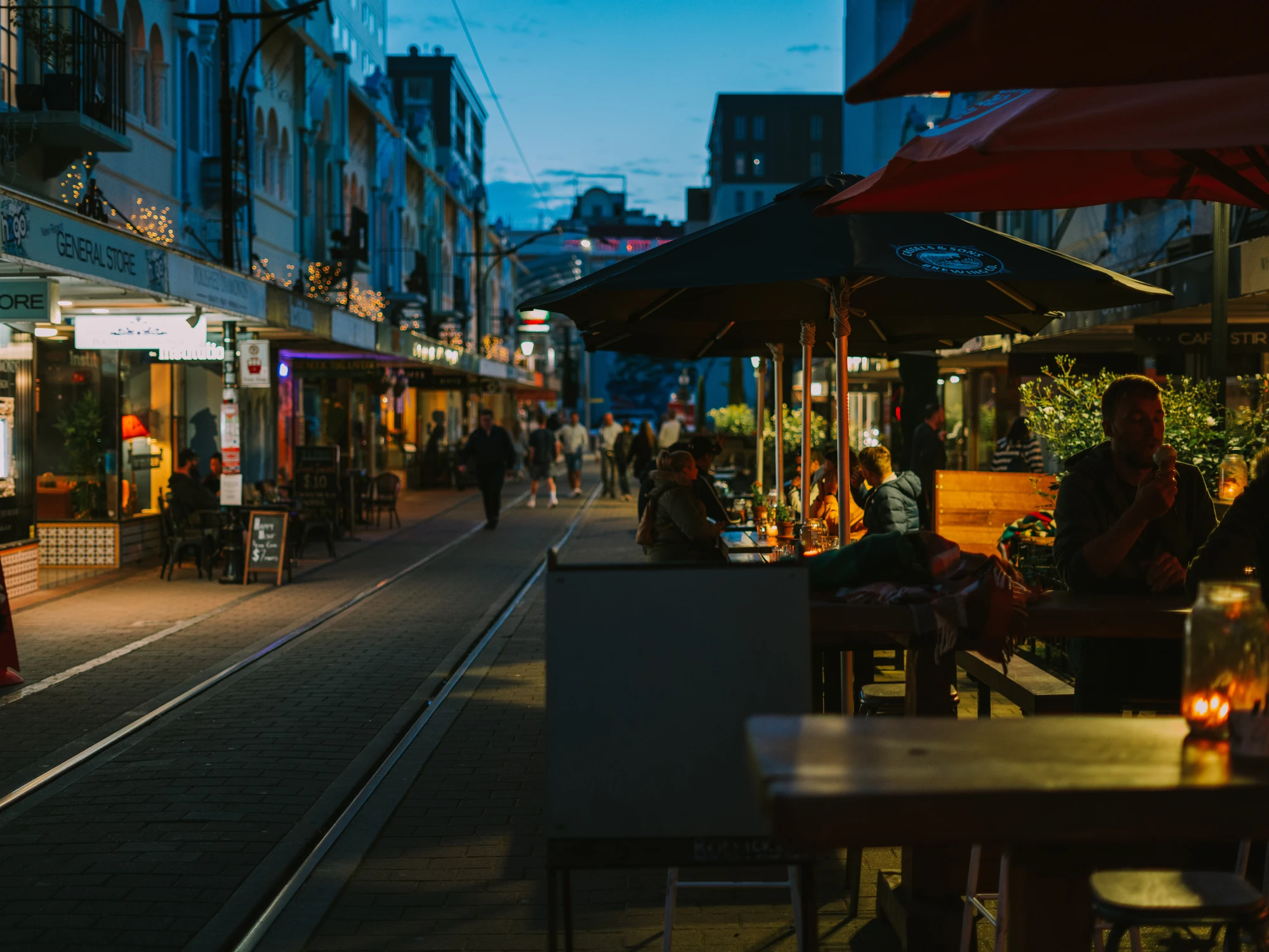 Christchurch streets at dusk