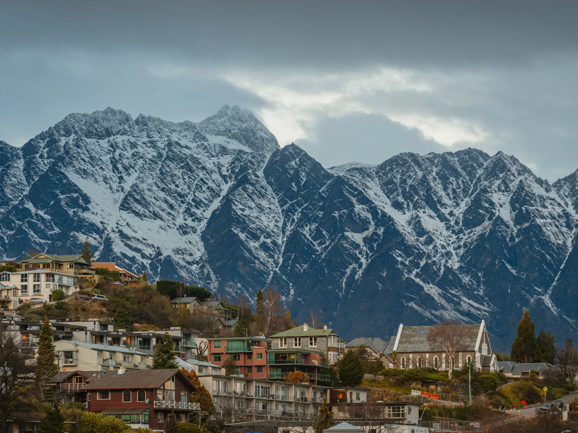 Seasonal scene: snow-covered Queenstown