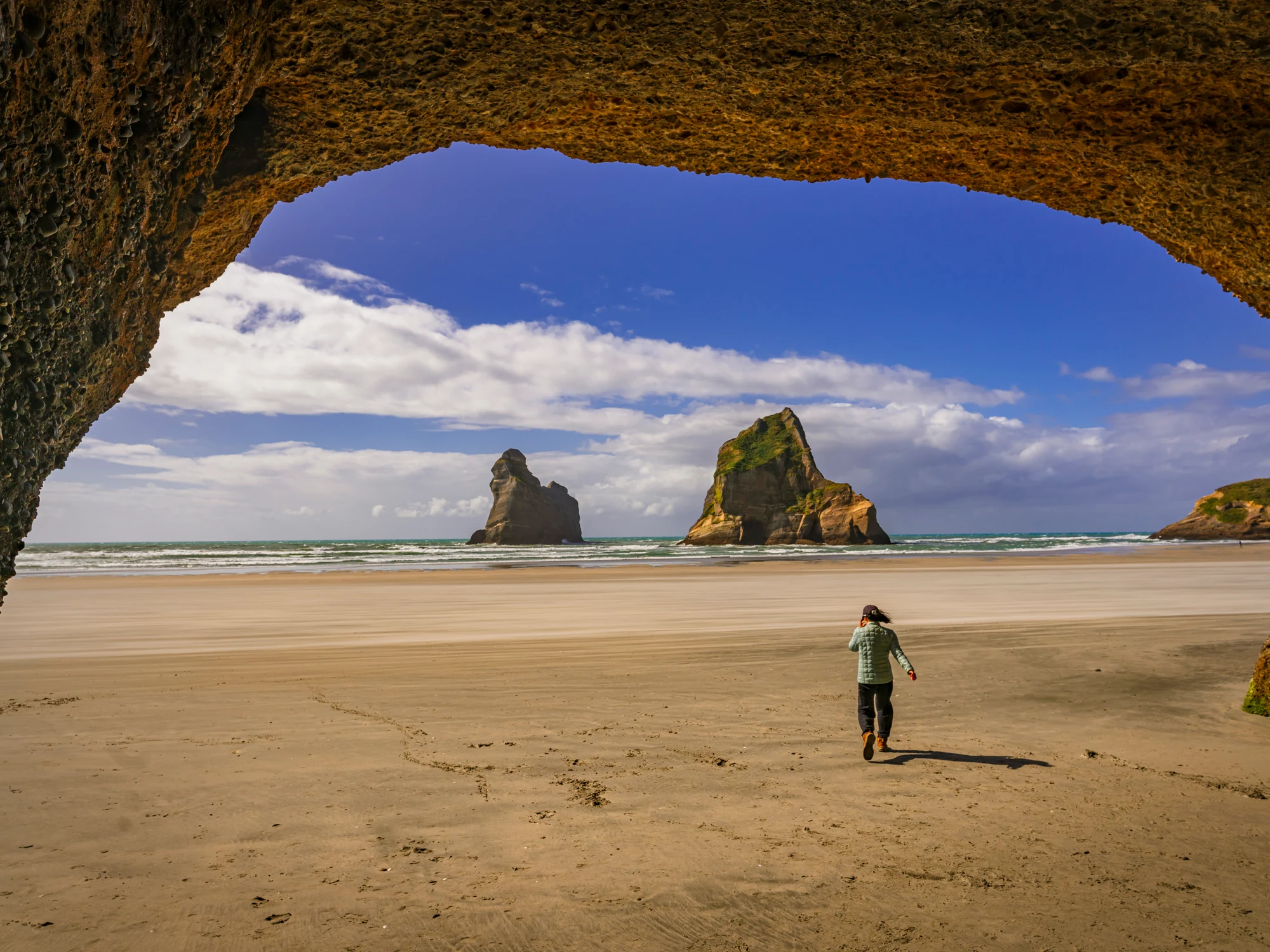 Coastal arch at Wharariki Beach