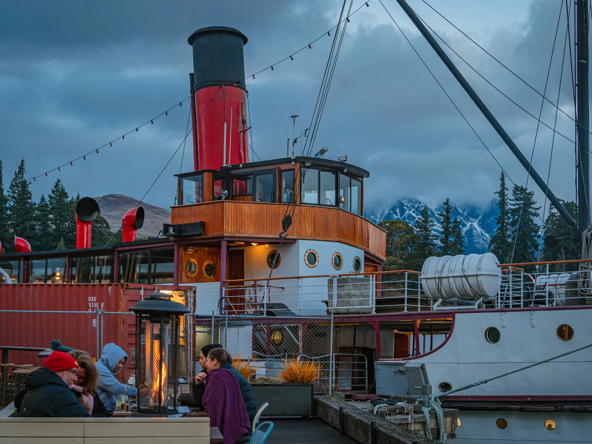 TSS Earnslaw at Queenstown Wharf