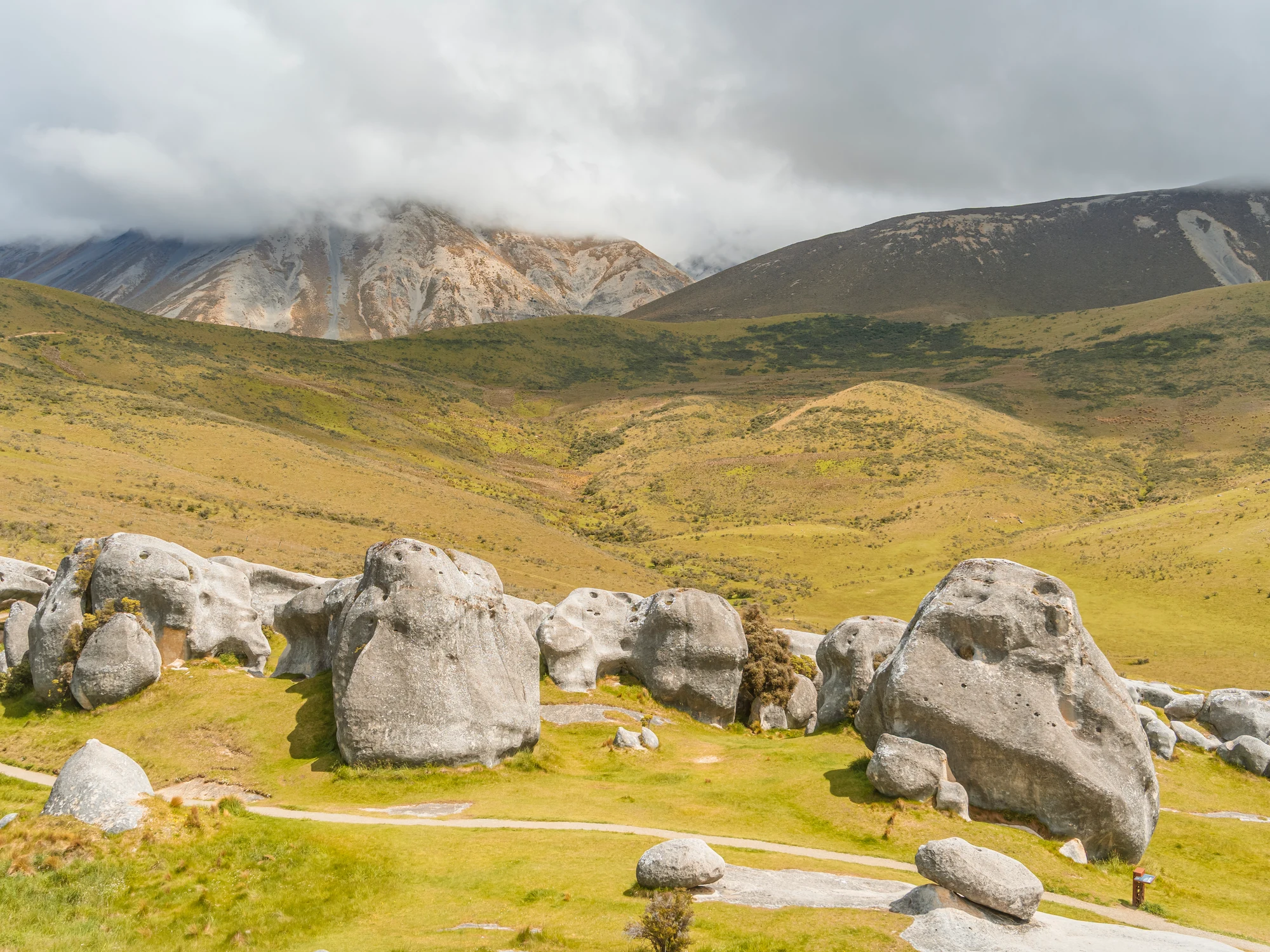 Limestone formations in Canterbury high country